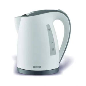 Solstar Electric Kettle 1.7L 2200W Concealed Heating Element Cordless Base with Cord Storage, LED Light White KJ 1799A-WHB