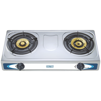 Solstar 2 Plate Table Top Gas Stove, Tin Top - GB 2 SS