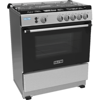 Solstar 5-Burner Gas Cooker with Gas Oven, Rotisserie, and Grill – Stainless Steel
