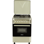 Solstar 3-Burner Gas Cooker with Electric Oven, Rotisserie, and Metal Lid – Stainless Steel