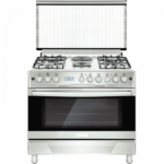 Solstar 4-Burner Gas Cooker with Electric Oven, Rotisserie, and Grill – Stainless Steel