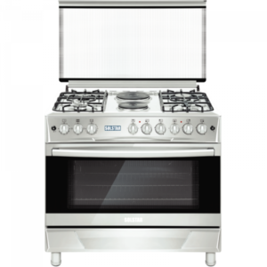 Solstar 4-Burner Gas Cooker with Electric Oven, Rotisserie, and Grill – Stainless Steel