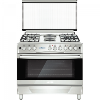 Solstar 4-Burner Gas Cooker with Electric Oven, Rotisserie, and Grill – Stainless Steel
